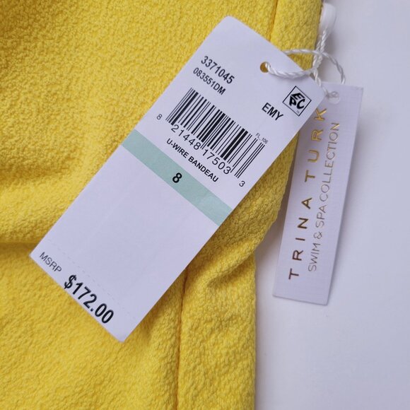 ✨HP✨TRINA TURK Courtside Collection Bandeau One Piece Swimsuit - Size: 8 NEW - Picture 4 of 7